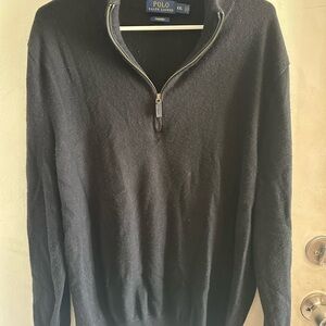 Ralph Lauren Men's Black Zip-Up Sweater